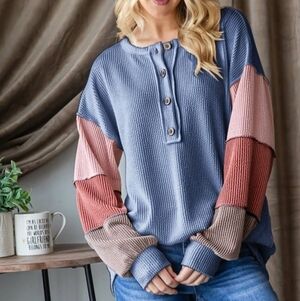 New Heimish Urban Ribbed Colorblock Top